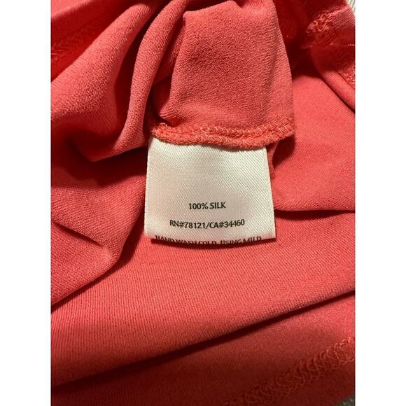 2/$35 Eileen Fisher 100% Silk Pink Size M Blouse Lagenlook Natural lightweight - Picture 9 of 9